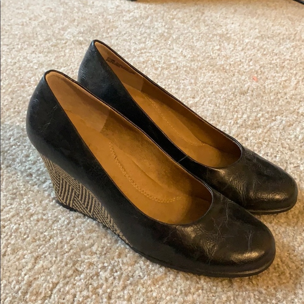 Black Wedge Heels